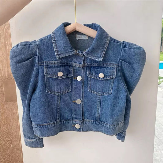 Oversized Fashionista Puff Sleeve Denim Jacket